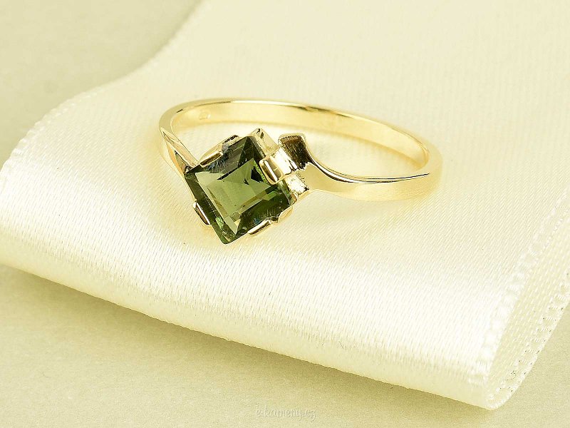 Gold Vltavaine Ring Size 58 Au 585/1000 14 Carats 2.41g